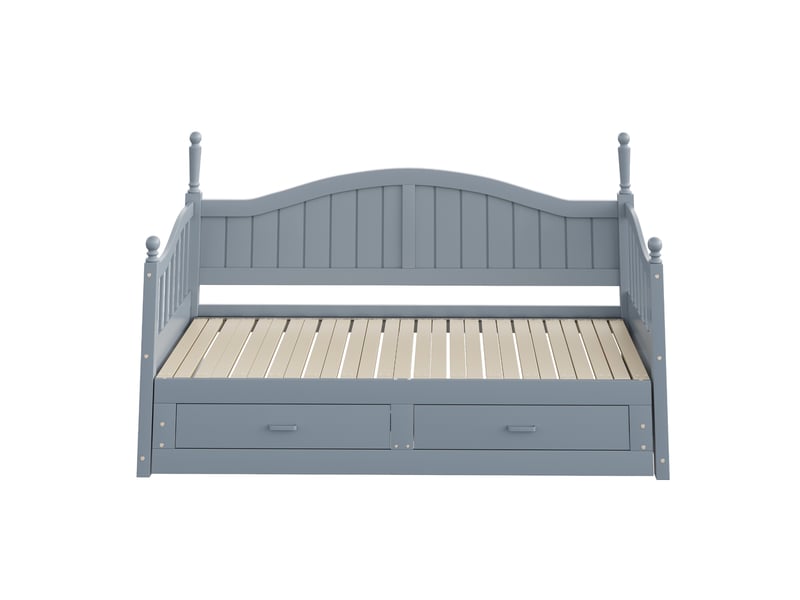  Lit canapé en bois gris 97x197 cm  - Conforama C