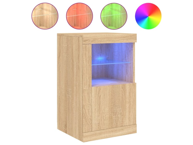  Armoires latérales et lumières led 2 pcs chêne sonoma  - Conforama E