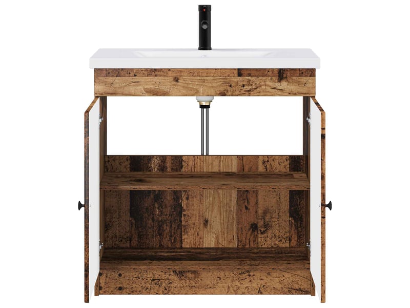 Ensemble de mobilier de salle de bain bois ancien shl7409 - Conforama C