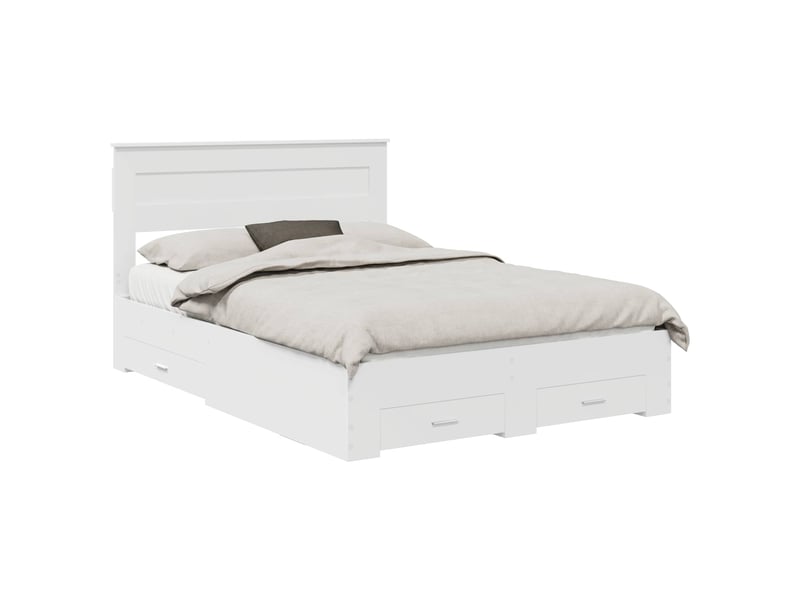  Lit double- lit adulte -  cadre de lit avec tiroir blanc 160 x 200 cm bois d'ingénierie  - Conforama A