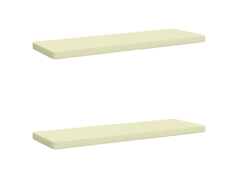  Lot de 2 coussins de banc, coussins d'assise vught 100 % polyester crème cf57957  - Conforama A