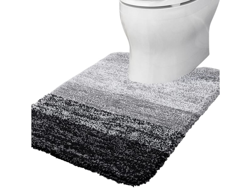  Tapis wc en u en microfibre antidérapant - 20 x 24 pouces - noir  - Conforama A
