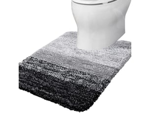 Tapis wc en u en microfibre antidérapant - 20 x 24 pouces - noir