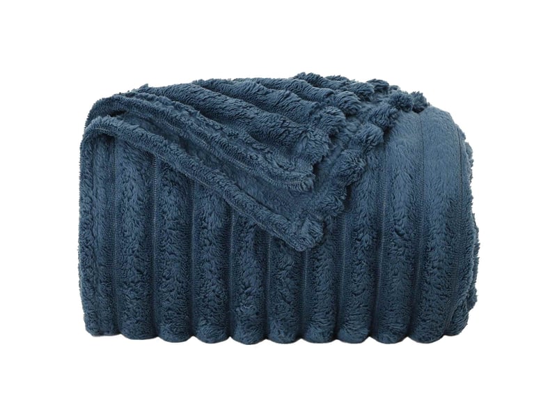  Plaid canapé bleu marine 200x150 cm 0.8 kg polaire  - Conforama D