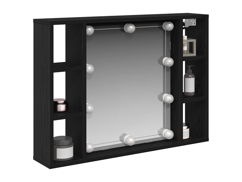 Armoire miroir chêne noir 76x15x55 cm bois d'ingénierie  - Conforama A
