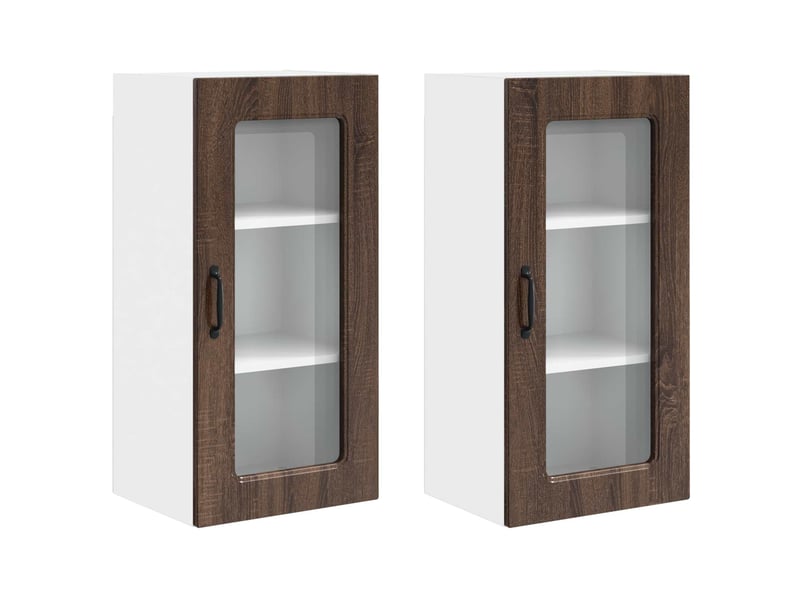  Meuble mural de cuisine | armoire de cuisine 2 pcs chêne brun shl9868  - Conforama A