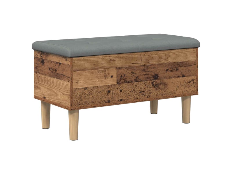  Banc chambre, banc de rangement avec coussin bois ancien 82x42x46 cm  - Conforama A