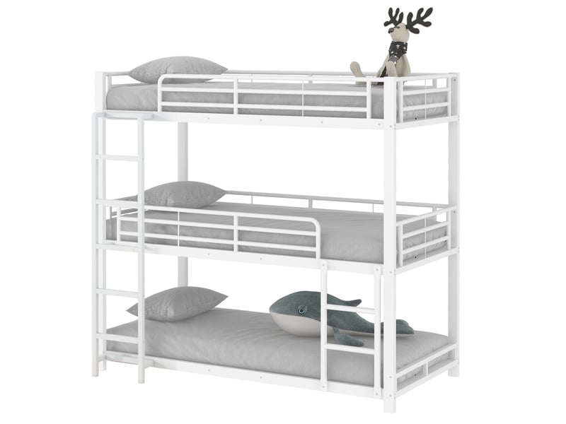  Lit superposé triple 90x200 cm en métal  - Conforama A