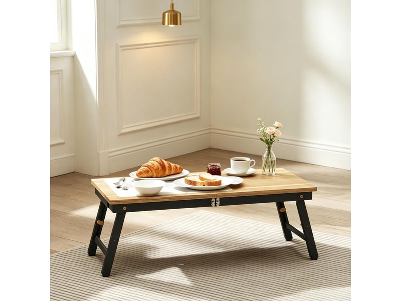  Table pour ordinateur portable réglable en hauteur et inclinaison, pliable avec tiroir  - Conforama B