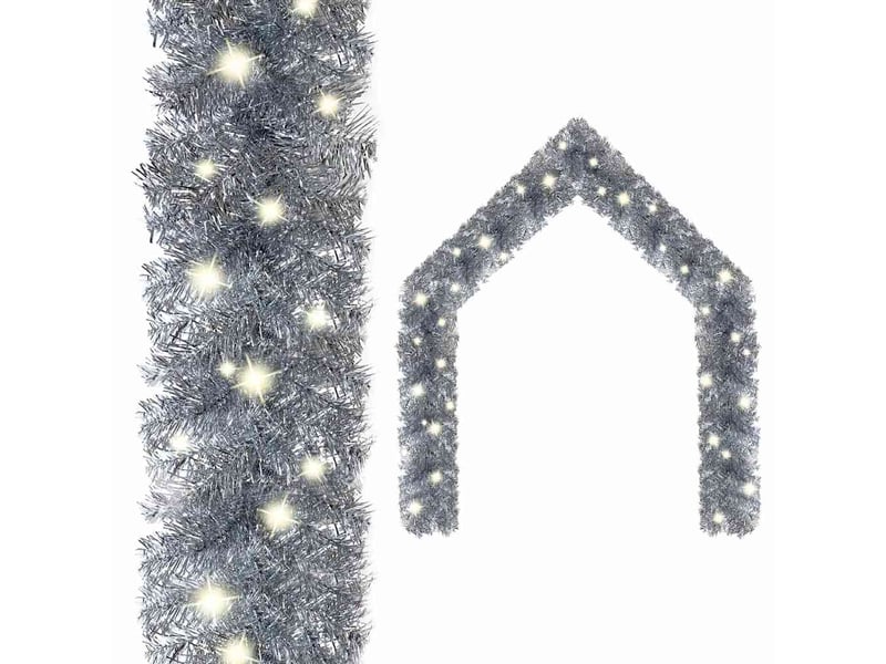  Guirlande de noël avec lumières led 20 m argenté  - Conforama B