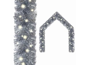 Guirlande de noël avec lumières led 20 m argenté