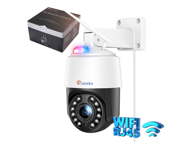  Caméra de surveillance dôme wifi 2k 4mp extérieure 2 voies audio ip66 suivi ia 5x zoom optique blanc  - Conforama A