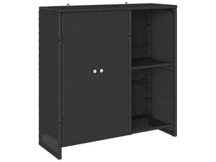 Meuble de rangement, armoire de rangement avec étagère noir 100x36x102 cm rotin