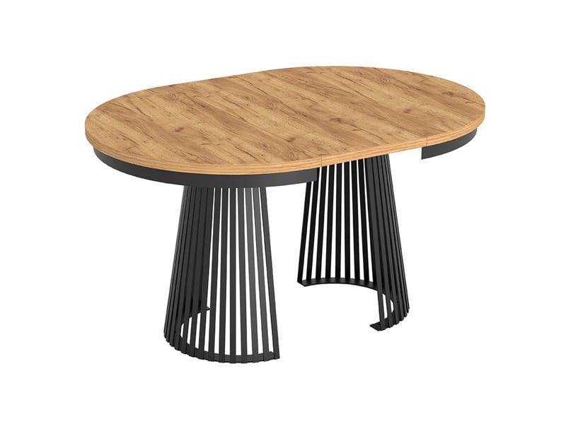 Selsey garda - table à manger ronde extensible - 100 cm - chêne craft dorénoir Garda - Conforama D