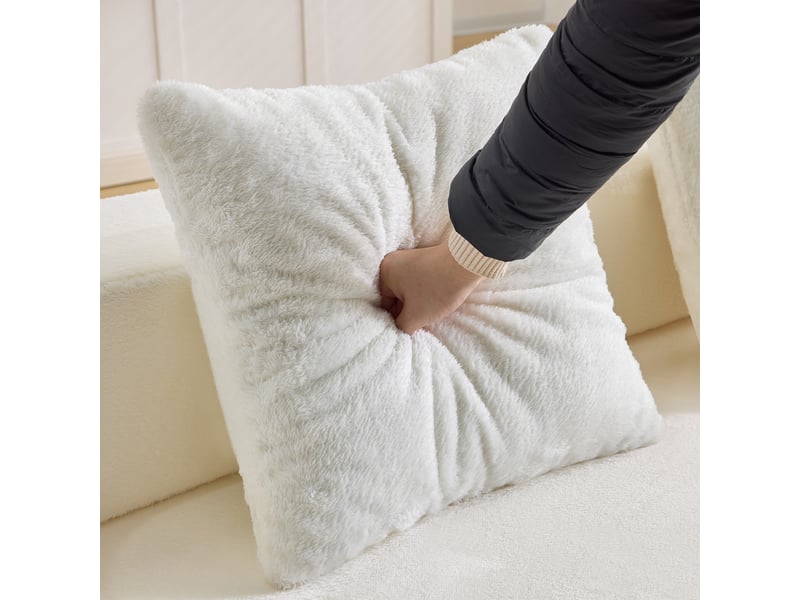 Canapé droit 2 places blanc - canapé moderne avec coussins inclus, confort mousse et ressorts, idéal salon et chambre - Conforama W