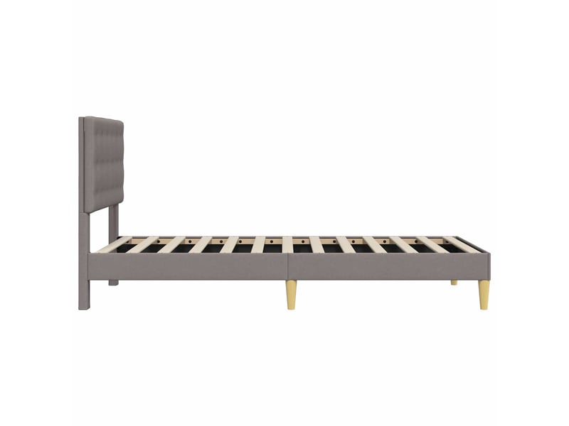 Lit simple- lit adulte - cadre de lit avec tête de lit taupe 100 x 200 cm tissu - Conforama D