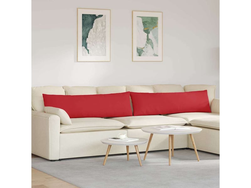  Lot de 2 coussins de canapé, coussins décoratifs tissu rouge 145 x 40 cm cf58940  - Conforama B