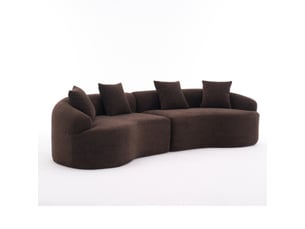 Canapé droit compressé fixe <strong>MODFU</strong> <strong></strong> 4 places Tissu marron foncé