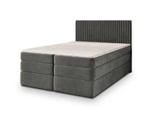 Lit avec rangement 140x200 cm <strong>MASSENO</strong> <strong></strong> coloris gris