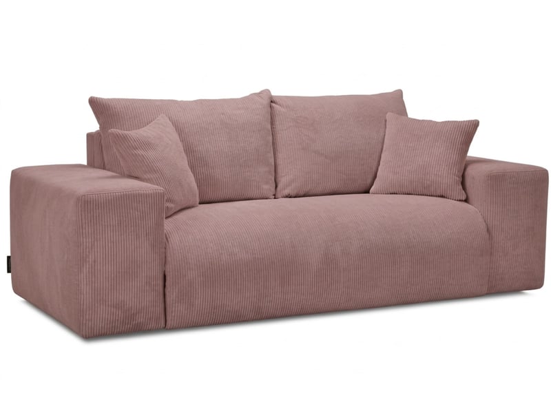 Bobochic canapé droit convertible ouverture express voltaire tissu velours côtelé rose 140x200 VOLTAIRE - Conforama A
