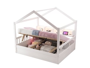 Lit cabane 140x200 cm MODERNLUXE   coloris blanc