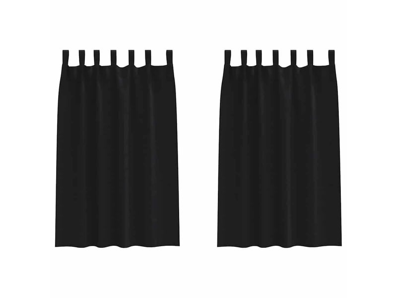  Lot de 2 rideaux occultants, rideaux black-out avec anneaux noir 175 x 140 cm cf44710  - Conforama A