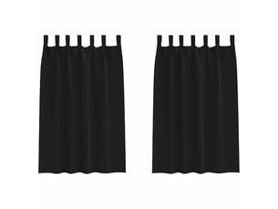 Lot de 2 rideaux occultants, rideaux black-out avec anneaux noir 175 x 140 cm cf44710
