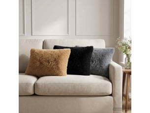 Lot de 2 coussins avec oreiller, coussins décoratifs heerlen anthracite fleece pv cf50392
