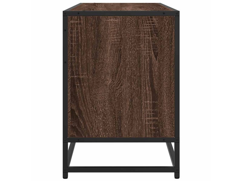  Meuble tv - banc tv - meuble de rangement chêne marron 100x35x50 cm bois d'ingénierie et métal  - Conforama E