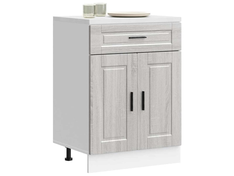  Meuble de rangement, armoire de cuisine porto sonoma gris bois d'ingénierie shl5437  - Conforama B