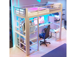 Lit mezzanine 90x200 cm <strong>OSUPNESSEE</strong>  <strong></strong> coloris blanc