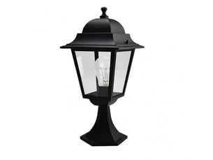 Lanterne de muret extérieur fabrilamp spica noir, 1 x e27, ip44, 46 x 21,5 x 21,5 cm