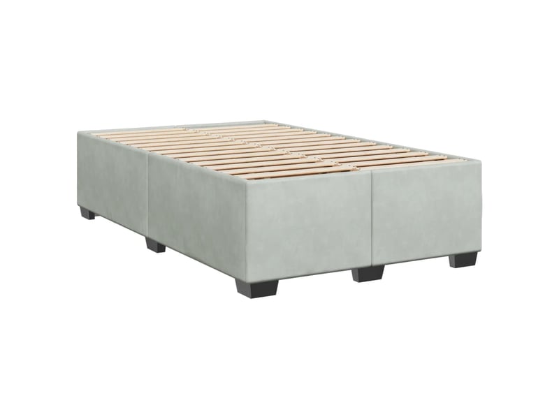 Lit double- lit adulte -  cadre de lit sans matelas gris clair 120x190 cm velours  - Conforama B