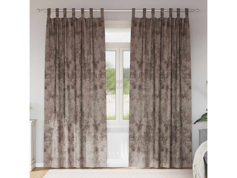  Lot de 2 rideaux en velours, rideaux de fenêtre cappuccino 225 x 140 cm velours cf44159  - Conforama B