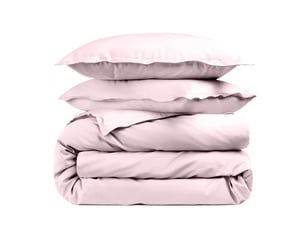 Housse de couette unie 100% percale de coton 80 fils + taie(s) 65x65 cm – fabriquée en europe – doux et respirant - oeko-tex®