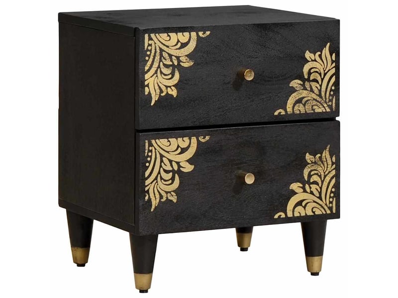  Table de chevet - cabinet de chevet - table de nuit 2 pièces noir 40 x 33 x 46 cm  - Conforama A