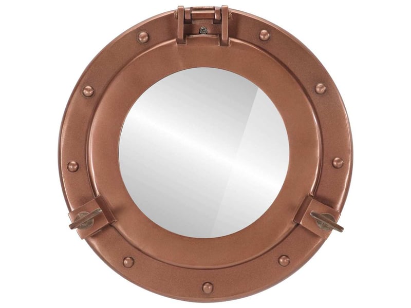  Miroir en forme de hublot mural ø30 cm aluminium et verre cf62791  - Conforama A