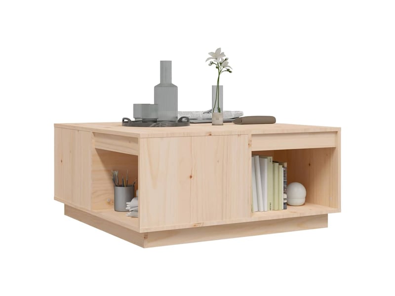  Table basse - table de salon - table à thé 80x81x36,5 cm bois massif de pin  - Conforama D