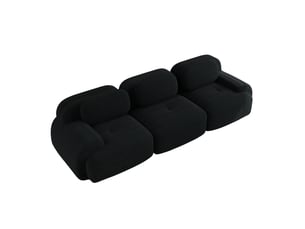 Canapé modulable modenvie 3 places sans cadre en velours côtelé noir 298 x 103 x 70 cm