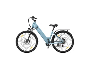 Velopro c1 vélo électrique 250w 36v 13ah 27.5*1.95 cadre ouvert adulte vélo de ville pour trajets quotidiens avec porte-bagons arrière écran lcd couleur capteur de vitesse frein à disque mécanique 7 vitesses 25kmh