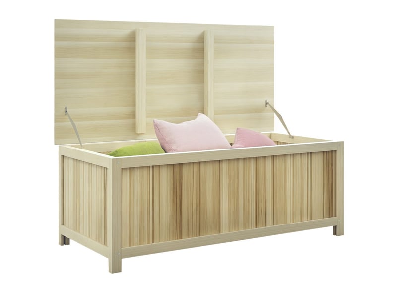  Banc coffre de jardin 172l en bois d'épicéa, 120x55x45 cm, couleur bois 84G-185V00ND - Conforama C