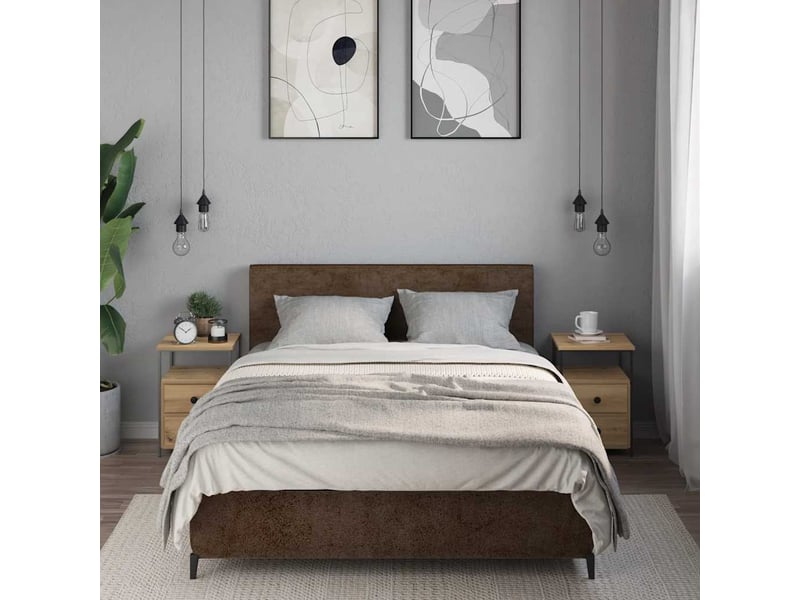  Lot de 2 tables de chevet - cabinet de chevet - table de nuit chêne artisanal bois d'ingénierie  - Conforama B