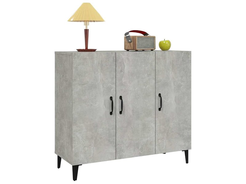  Buffet - bahut - meuble de rangement gris béton 90x34x80 cm bois d'ingénierie  - Conforama D