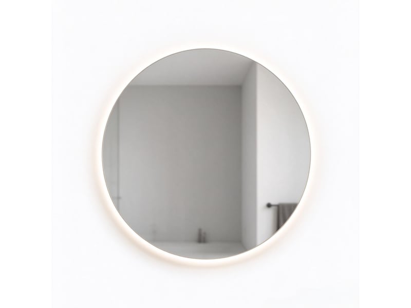  Miroir de salle de bain led rond 80 cm, affichage intelligent et anti-buée  - Conforama A