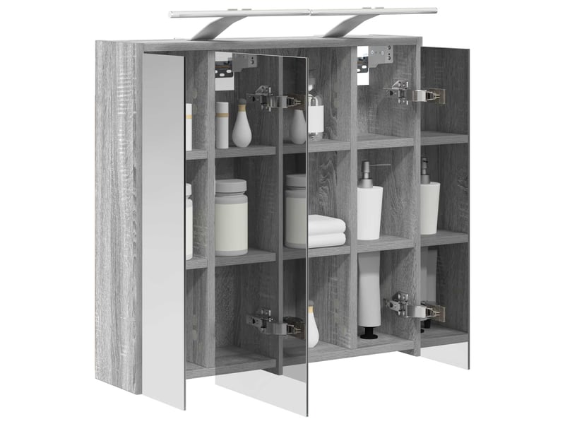  Armoire miroir de salle de bain, cabinet de salle de bain gris sonoma 63,5 x 16 x 62,5 cm cf65172  - Conforama C
