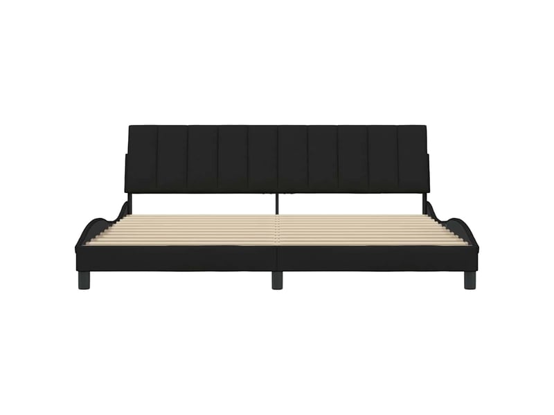 Lit double- lit adulte - cadre de lit sans matelas hanko noir 200x200 cm tissu - Conforama C