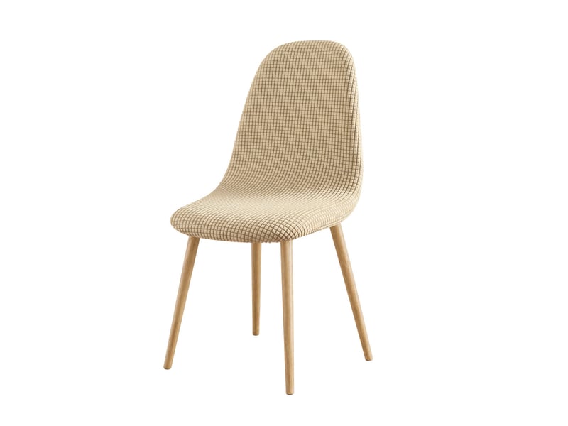  Housse de chaise scandinave extensible gaufrée sacha beige 40-50 cm 1613209 - Conforama B