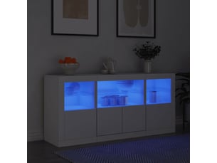 Buffet - bahut - meuble de rangement avec lumières led blanc 142,5x37x67 cm
