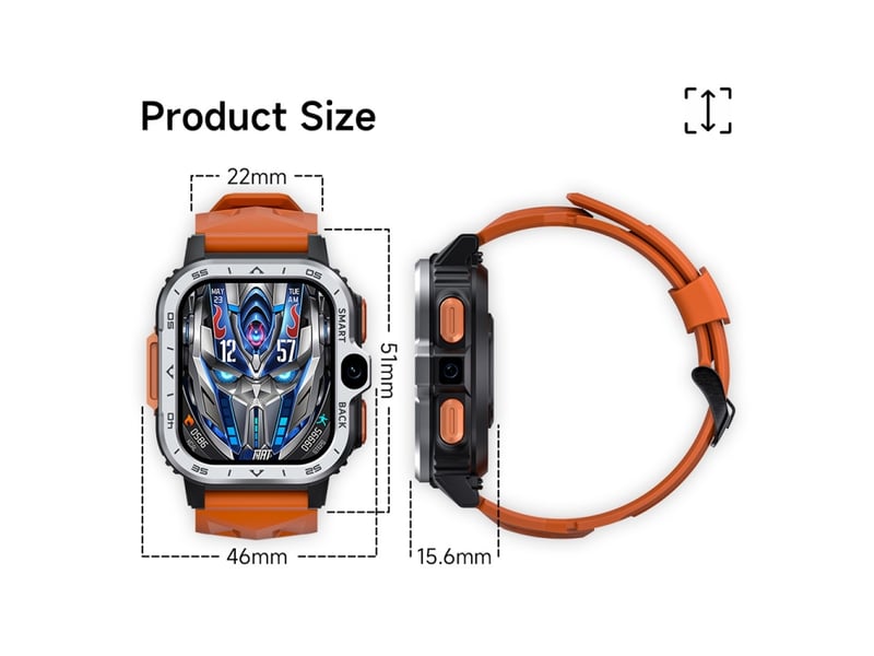  (silver 64g) montre connectée de 2,02 pouces avec android 8.1, wi-fi full netcom, emplacement pour carte sim et bluetooth.  - Conforama C