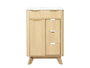 Meuble sous-vasque avec vasque 1 porte coulissante 3 tiroirs 61x47x90 cm